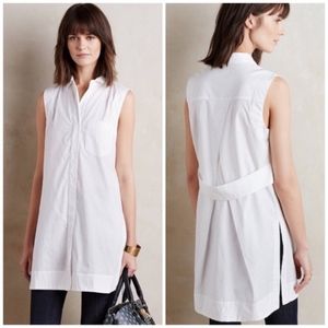 NWT Anthropologie Maeve White Sleeveless Tunic Top